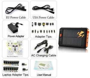 Зарядное устройство высокой мощности 11200 мАч на солнечной батарее с фонариком